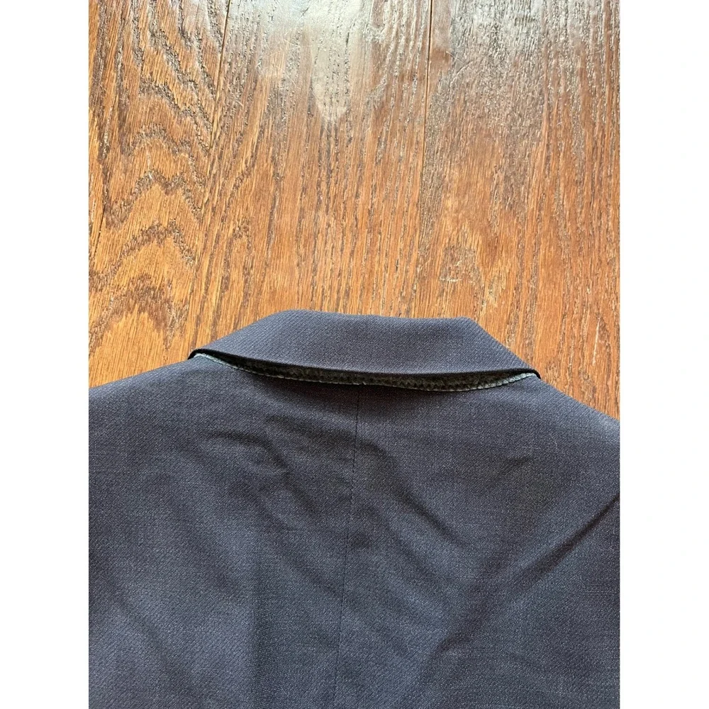 Banana Republic Blazer Mens Grey Gingham Lined Wool Sport Coat 40L